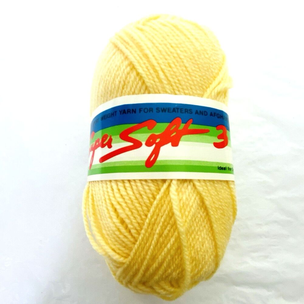 Vintage Yellow Super Soft 3 Yarn Lot 6 Skeins Lana Moro Softest European 3 ply - Picture 3 of 6